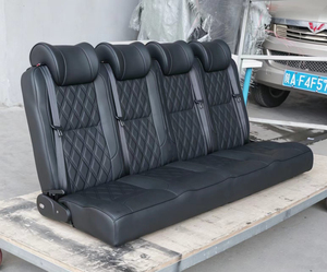 Sedile a panca personalizzato in pelle nera di lusso per 4 persone con design ergonomico e alta comodità per furgone Sprinter - Product Image 1