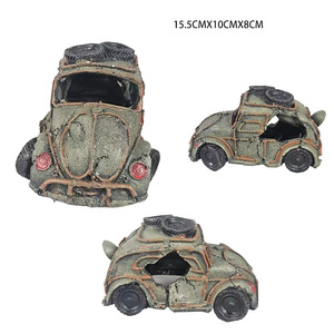 Decoración de resina para acuario con forma de coche accidentado, accesorio ecológico de simulación para paisajismo de peceras - Product Image 2