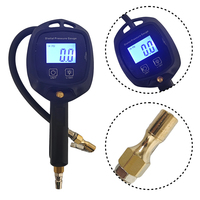 Manomètre de pression numérique pour pneus de moto Résolution 0.1psi avec connexion inférieure 1/4 ''npt et protection en caoutchouc