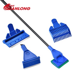Juego de herramientas de limpieza de acuarios rectangulares ecológicas 5 en 1: cepillo, pinza de pesca de plástico, cuchillo raspador de algas para escritorio y hogar. - Product Image 1