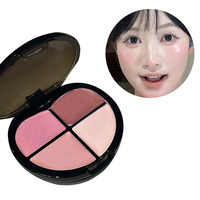 Palette de fard à joues crème 4 couleurs en gros sous marque privée, fini brumeux et éclatant, baume pour les joues, prix de gros