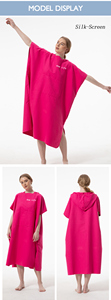 Poncho de surf en microfibre fourni par l'usine, serviette de plage <span class=keywords><strong>à</strong></span> séchage rapide avec capuche, serviette de piscine recyclée, peignoir de change doux - Product Image 3