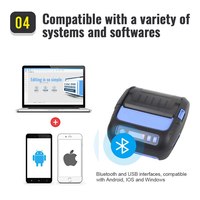 Printer Label Thermal Mini Portabel Milestone MHT-P80F dengan Baterai 2200mAh untuk Resolusi 203dpi, Antarmuka USB, Tersedia