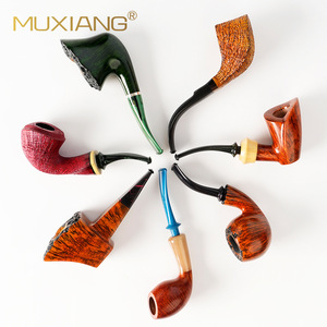 Muxiang Wooden Handmade Smoking Pipes Briarwood Sandalwood Free Type Tobacco Pipe Set For Personal Gift - Product Image 1