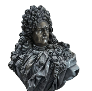 Famosa escultura de cabeza de bronce de Luis XIV Figura de metal icónica para decoraciones de patio - Product Image 3