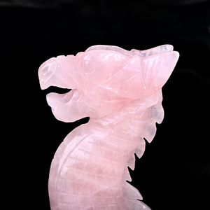 Nueva Llegada, Dragón de Cuarzo Rosa Natural Tallado a Mano, Dragón de Cristal Curativo, Estatua de Dragón de Piedra Preciosa para Decoración del Hogar - Product Image 5