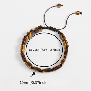 Bracelet en macramé fait main en œil de tigre naturel pour homme, ajustable, avec perles en <span class=keywords><strong>pierre</strong></span> œil de tigre, bijoux en <span class=keywords><strong>pierre</strong></span> naturelle - Product Image 2