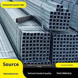 Tubo quadrato in acciaio strutturale zincato a caldo Q235B striscia zincata a freddo tubo rettangolare 40*40 40*60 100 * taglio 100 - Product Image 2