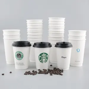 ice cream packaging paper cups with lid wholesale tea coffee takeout with lid and sleeve for hot drink pla coated disposable