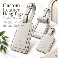 Étiquettes de bagages en cuir personnalisées avec logo, étiquettes de sac de voyage en cuir PU personnalisées pour cadeaux d'entreprise, voyages d'affaires et événements