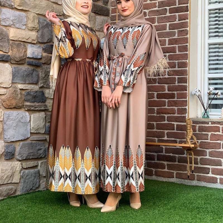Fashion Muslim Dubai Kuwait Garment Islamic Turkey Elegant Ladies Dress  Dress Women Hijab Long Abaya Satin Printed Dresses| Alibaba.com