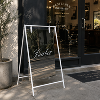 Panneau de bienvenue portable avec miroir, support en A, panneau d'affichage au sol personnalisé en acier inoxydable pour mariage, café, salon, événement