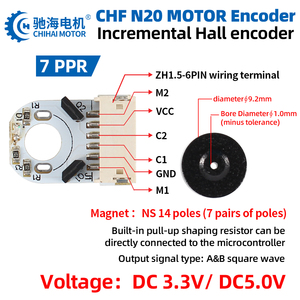 Hội trường mã hóa từ tính dc2.5v ~ 24V Độ nhạy cao cảm biến hội trường cho động cơ DC được xây dựng trong pull-up resisto - Product Image 6