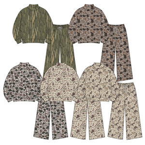 Conjunto de Camuflaje Personalizado con Top de Cuello Alto y Pantalones Rectos para Mujer, Ropa de Caza Otoñal, Moda al por Mayor, Ropa del Sur, Boutique de Ropa para Mamá e Hija - Product Image 1