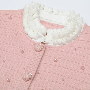 Set di Alta Qualità <span class=keywords><strong>Primavera</strong></span>-Autunno 2026, Nuovo Completo con Top <span class=keywords><strong>e</strong></span> Pantaloni in Maglia Decorata con Perline, Stile Celebrità - Product Image 4