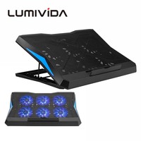 Support de refroidissement pour ordinateur portable réglable en hauteur avec 6 ventilateurs USB, rehausseur ergonomique pour tablette, compatible avec les ordinateurs portables de 12 à 17 pouces