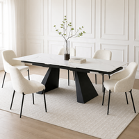 Table de salle à manger moderne en pierre frittée personnalisée, très demandée, gain de place, réglable et extensible, pour cuisine et salle à manger