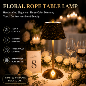 Lampe de <span class=keywords><strong>table</strong></span> LED sans fil moderne de style européen, avec commande tactile flexible, abat-jour en forme de corde, corps en fer, lumière décorative pour mariage - Product Image 2