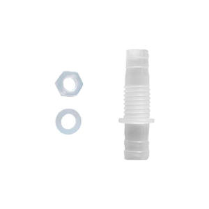 Conector Roscado de Plástico Flexible en Forma de Pagoda para Conductos y Accesorios 8-M12-10, Conexión Recta a Través del Panel con Tuerca y Arandela - Product Image 1