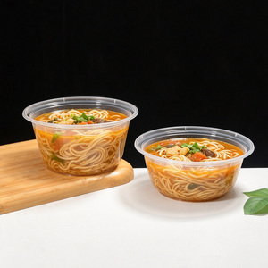 Bol d'emballage alimentaire rond en PP de qualité alimentaire avec couvercle, pour nouilles, soupes, salades de fruits, boîte <span class=keywords><strong>à</strong></span> emporter pour fruits, vente en gros - Product Image 1