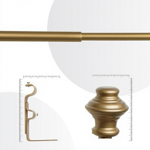 Ensemble de deux tringles à rideaux avec embouts décoratifs, finition laiton classique, style traditionnel, diamètre 0,75 pouce - Product Image 5