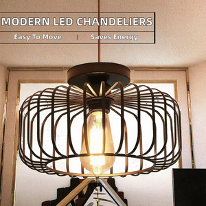 Lámparas de Araña LED Modernas y Creativas de Hierro, Base E26, Altura Ajustable, para Restaurante, Sala de Estar, Dormitorio, Cafetería, Diseño de Interiores - Product Image 2