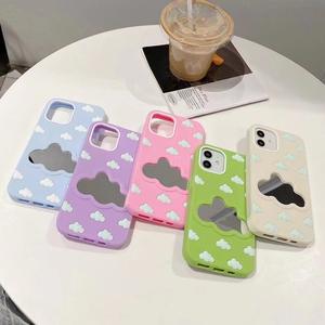 Carcasas Para Celulares custodie per telefono specchio trucco per <span class=keywords><strong>iPhone</strong></span> 14 13 12 11 Cover posteriore nuvola 3D carina per donna ragazza - Product Image 4