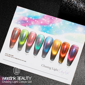 Yeni renk kovalayan ışık kedi göz jeli toptan ücretsiz örnek Oem sihirli kedi göz tırnak jeli lehçe 15ml - Product Image 2