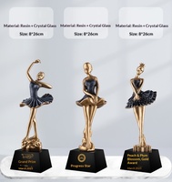Trophée de danse créatif et écologique en résine cristalline, haut de gamme, imprimé UV personnalisé pour les concours de danse classique et de danse latine pour enfants