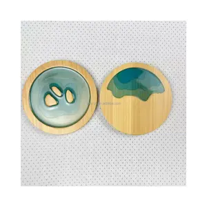 Mesa en blanco de resina epoxi de bambú, Sábana absorbente, sofá, Marco personalizado, juego de posavasos de madera con soporte