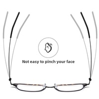 Lunettes de vue unisexes sans vis en titane, monture pleine, anti-lumière bleue, style rétro, grandes, anti-lumière bleue, pour la lecture, tendance, modèle Diamant 9835