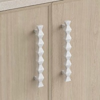 SAIDKOCC Carla White 28x5.2x3cm Poignée de porte en marbre naturel, accessoires de quincaillerie modernes et minimalistes pour armoire, commode et coiffeuse