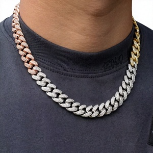 Mens' and Women's Moissanite <b>Statement</b> <b>Necklace</b> Round Brilliant Cut Design S925 Silver Luxury Jewelry - Product Image 1
