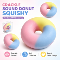 Jouet sensoriel souple en TPR enduit de cire microcristalline, effet sonore craquelé, en forme de donut