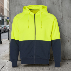 Sudadera con Capucha y Cremallera de Invierno 100% Algodón Hecha a Medida para Hombre, Ropa de Trabajo con Logotipo Personalizado, Uniforme Transpirable de Alta Visibilidad y Ecológico - Product Image 3