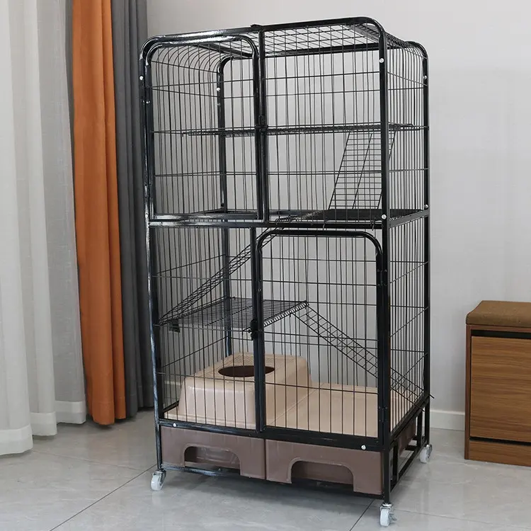 Cage à chat intérieur grand chat cage d'élevage bricolage piège hôtel niveau cage à chat
