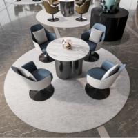 Ensemble de canapés modulaires en cuir de style nordique moderne, fauteuil individuel avec design luxueux pour appartement, hôtel, atelier, salons