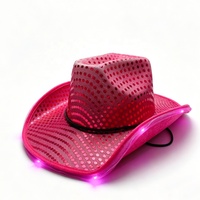 Cappello da Cowboy Arancione con Paillettes, Cappello Western Scintillante per Feste di Addio al Nubilato, Disco, Halloween, Carnevale, Costume