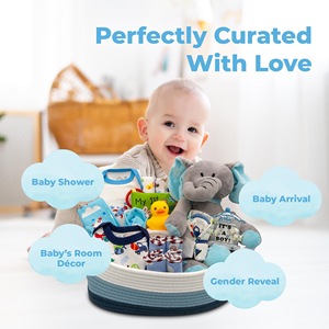 Cestini regalo per neonato neonato blu Set regalo per neonati essenziali per neonati e mamme in attesa Set di Layette per i più piccoli - Product Image 6