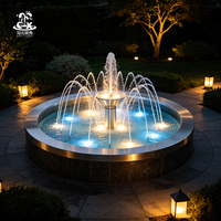 Fuente Musical Circular Pequeña con Luces LED de Colores Cambiantes, Equipo para Proyectos de Paisajismo Acuático en Plazas Exteriores