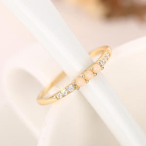 Ensemble de bijoux fantaisie T0628 pour femme, bagues en opale, alliage de zinc, sertissage en canal, cadeau pour elle - Product Image 2