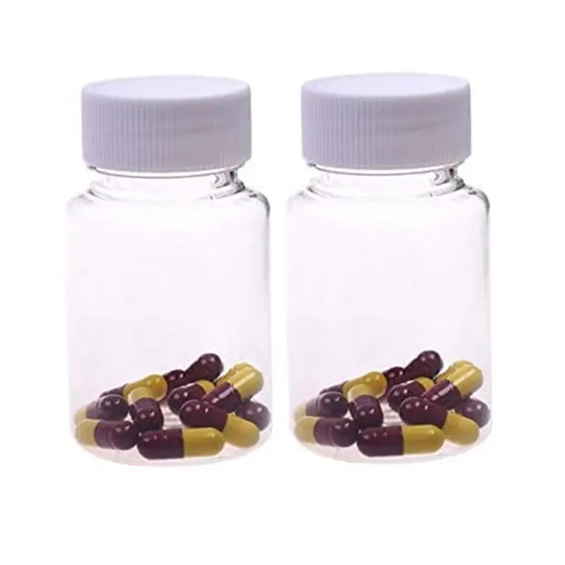 10CC-500CC Transparent White Supplement Plastic Bottle, Wide-mouth Capsule Vitamin Bottle, Medicine Pill Plastic Bottle with Cap