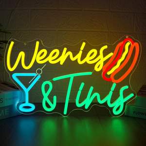 Weenies และ tinies ป้ายไฟ LED รูปหัวใจรูปสุนัขร้อนและมาร์ตินี่ของตกแต่งงานวันเกิด - Product Image 1