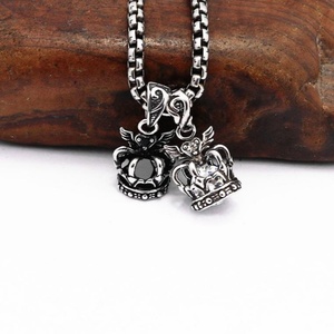 Collar con Colgante de Acero Inoxidable 316, Joyería de Moda, Personalidad, Corona de Acero de Titanio Fundido con Zirconia, Joyería para Hombre - Product Image 1