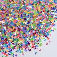 Paillettes décoratives en forme d'étoiles et de lunes mélangées pour accessoires capillaires, nail art, bijoux, emballage cadeau, vente en gros