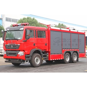 Camion de pompiers à poudre sèche haute performance et robuste HOWO 6T avec réservoir en acier au carbone pour les opérations de sauvetage incendie - Product Image 1