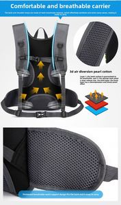Sac de vélo d'extérieur personnalisable avec logo, sac à dos à double bandoulière avec bande réfléchissante pour casques de vélo - Product Image 2