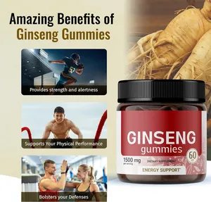 Grosir Gummy Ginseng merah pria suplemen energi Panax Ginseng Gummies