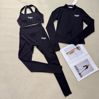 Ensemble trois pièces de sport décontracté pour femme, style OLA, brodé, respirant, idéal pour le yoga et la course à pied
