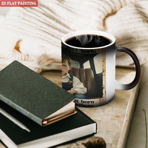 Heat Sensitive Blank Mug 11oz <b>Ceramic</b> Color Changing <b>Cup</b> For DIY Printing Frosted Black - Product Image 3